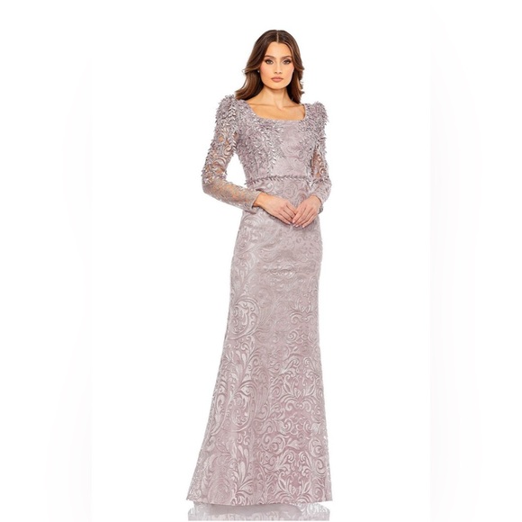 Mac Duggal Lilac Trumpet Style Gown NWT - Picture 2 of 5